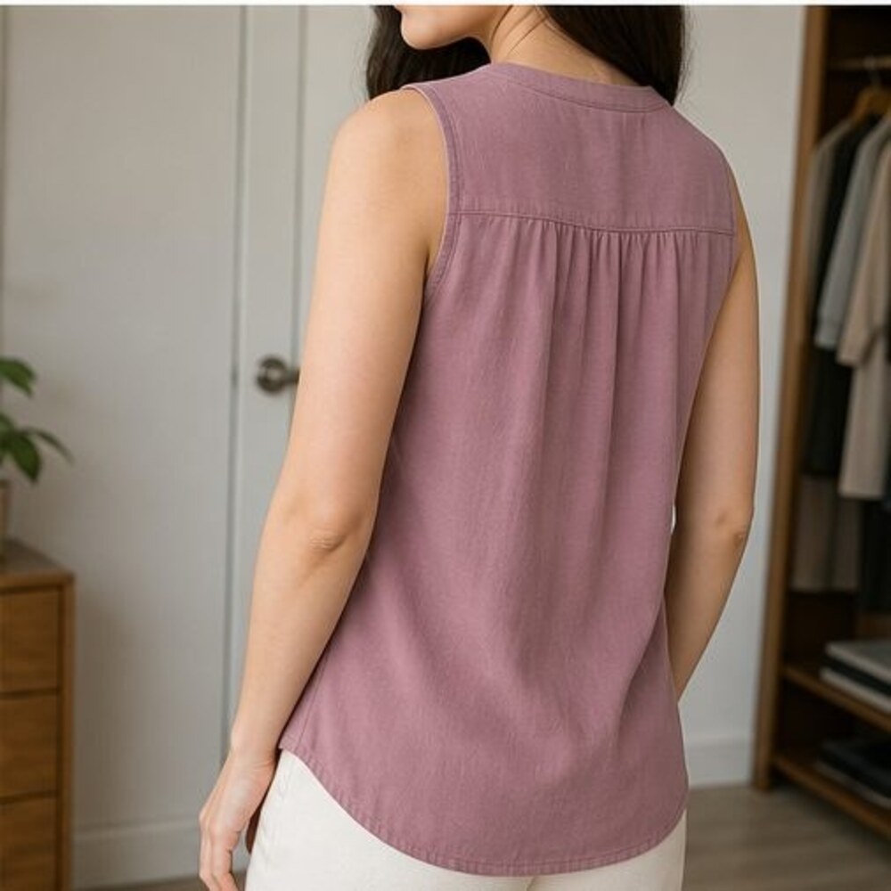 Mauve Tie Neck Blouse - Picture 3 of 6